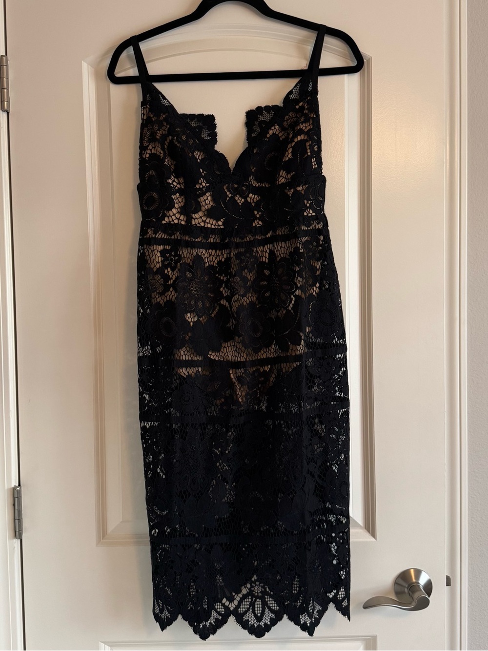NWT For Love & Lemons / Revolve Black Lace Midi Slip Dress - Picture 2 of 5